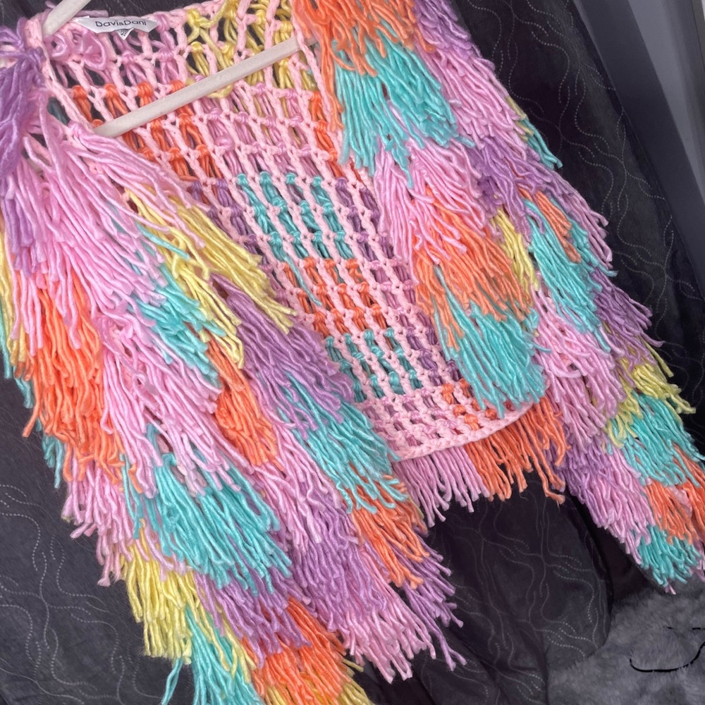 Pastel fringe jacket
